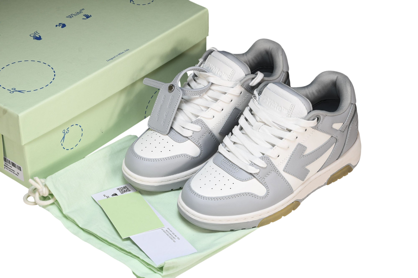 Off-White Out Of Office OOO Low-Top Sneakers Grey White Casual Shoes