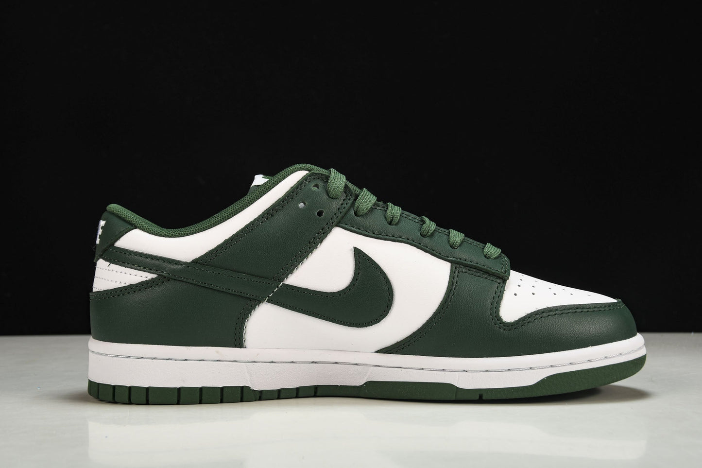 Nike Dunk Low Michigan State Varsity Green White Premium Leather Sneaker
