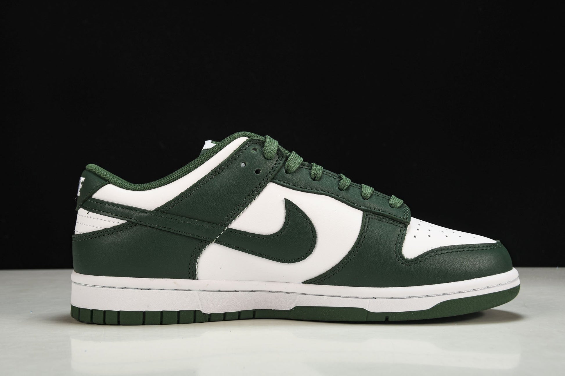 Nike Dunk Low Michigan State Varsity Green White Premium Leather Sneaker