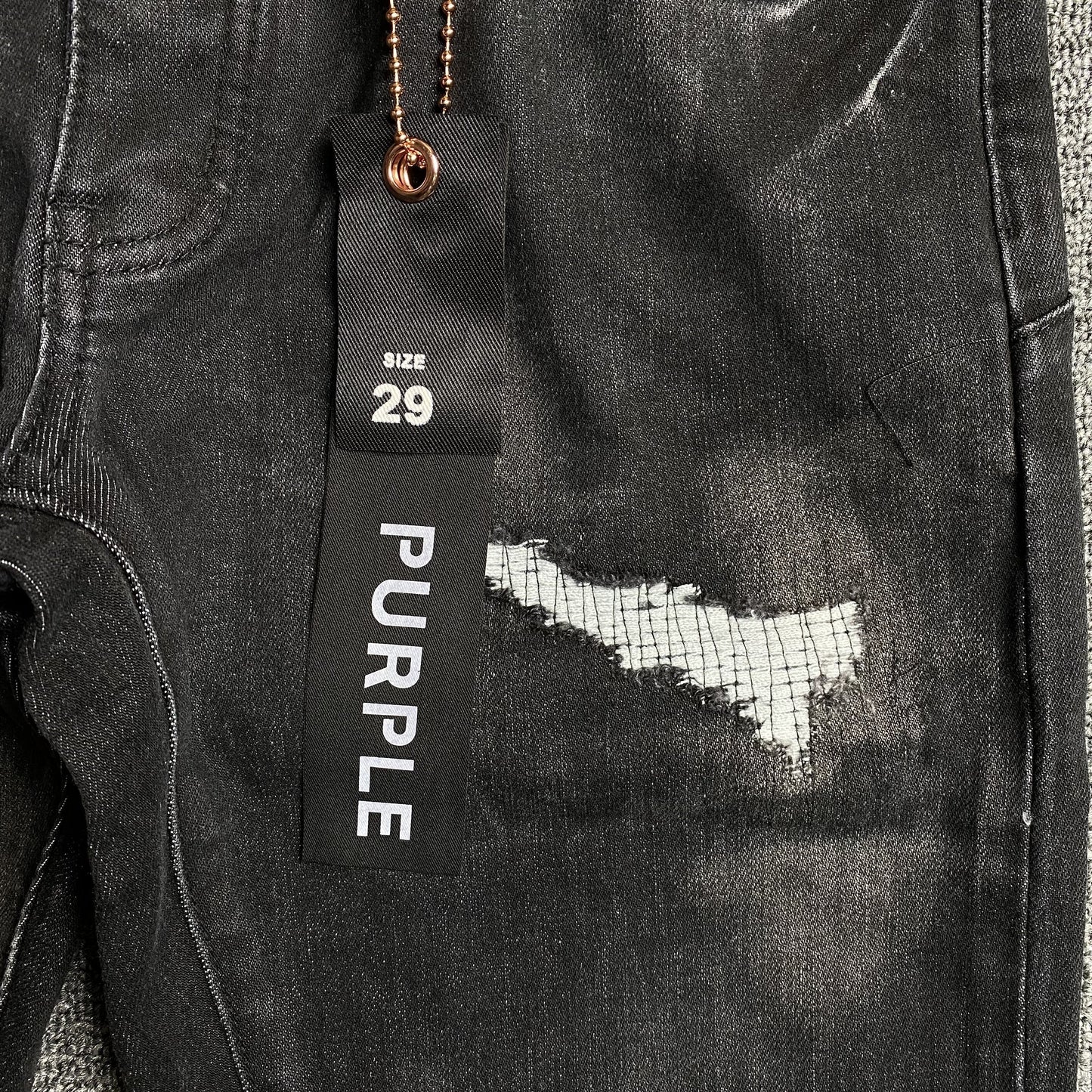 Purple Brand Men's Black Slim Fit Stretch Jeans - Designer Denim Luxury