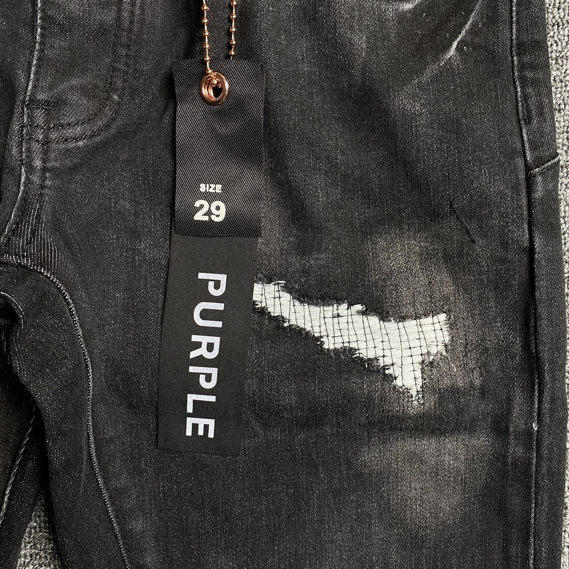 Purple Brand Men's Black Slim Fit Stretch Jeans - Designer Denim Luxury