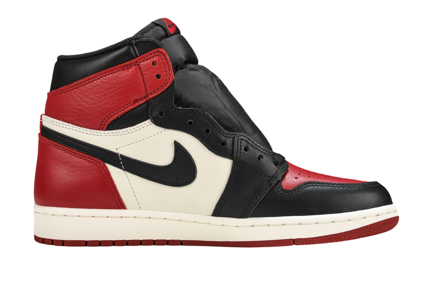 Iconic Air Jordan 1 Retro High 'Bred Toe' Premium Leather Basketball Sneakers