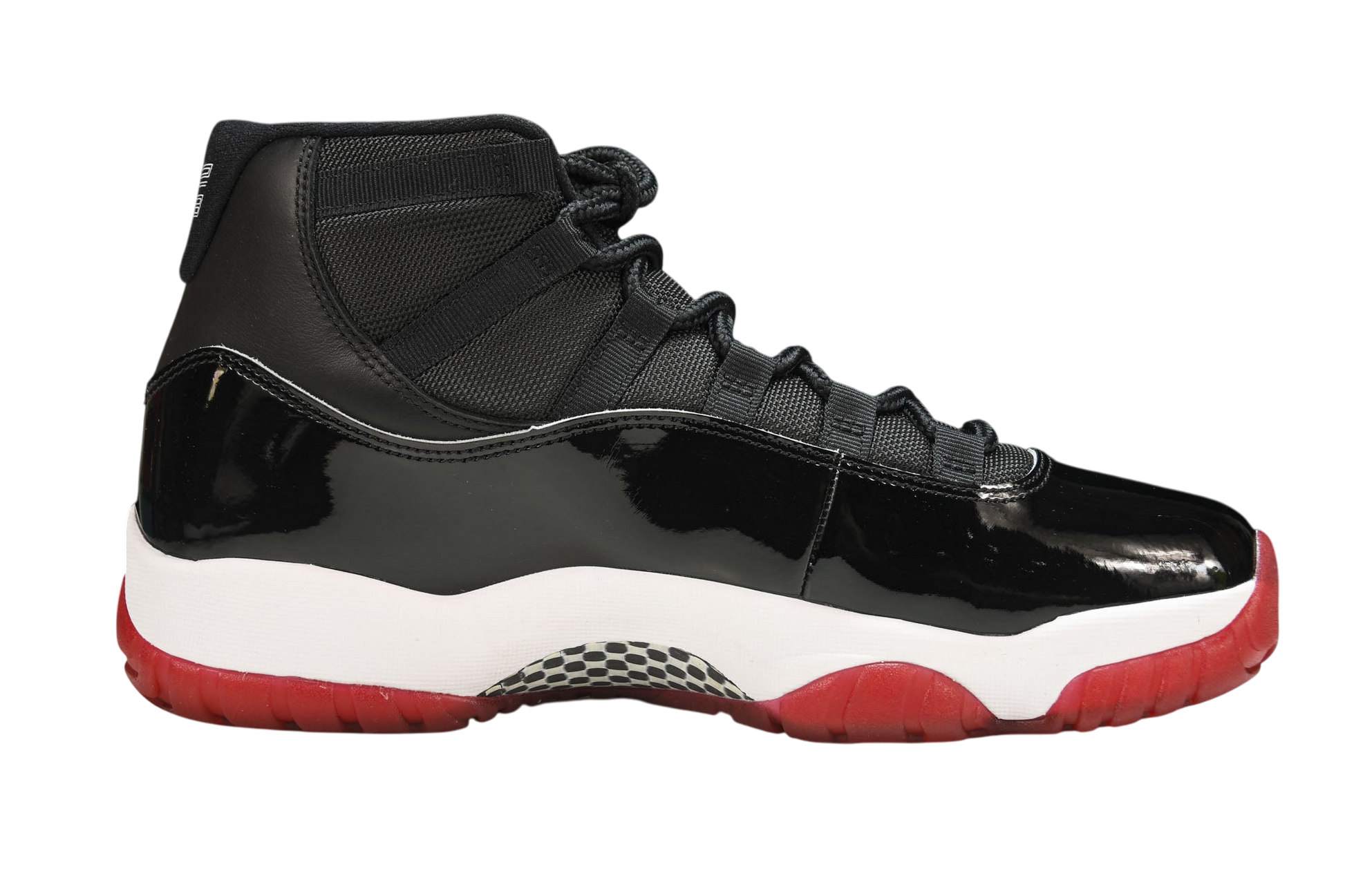 Air Jordan 11 Retro Playoffs Bred Sneakers – Iconic Black Red Basketball Shoe