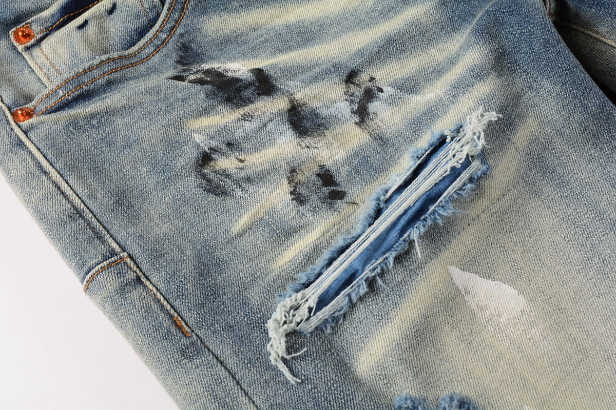 Purple Distressed Jeans