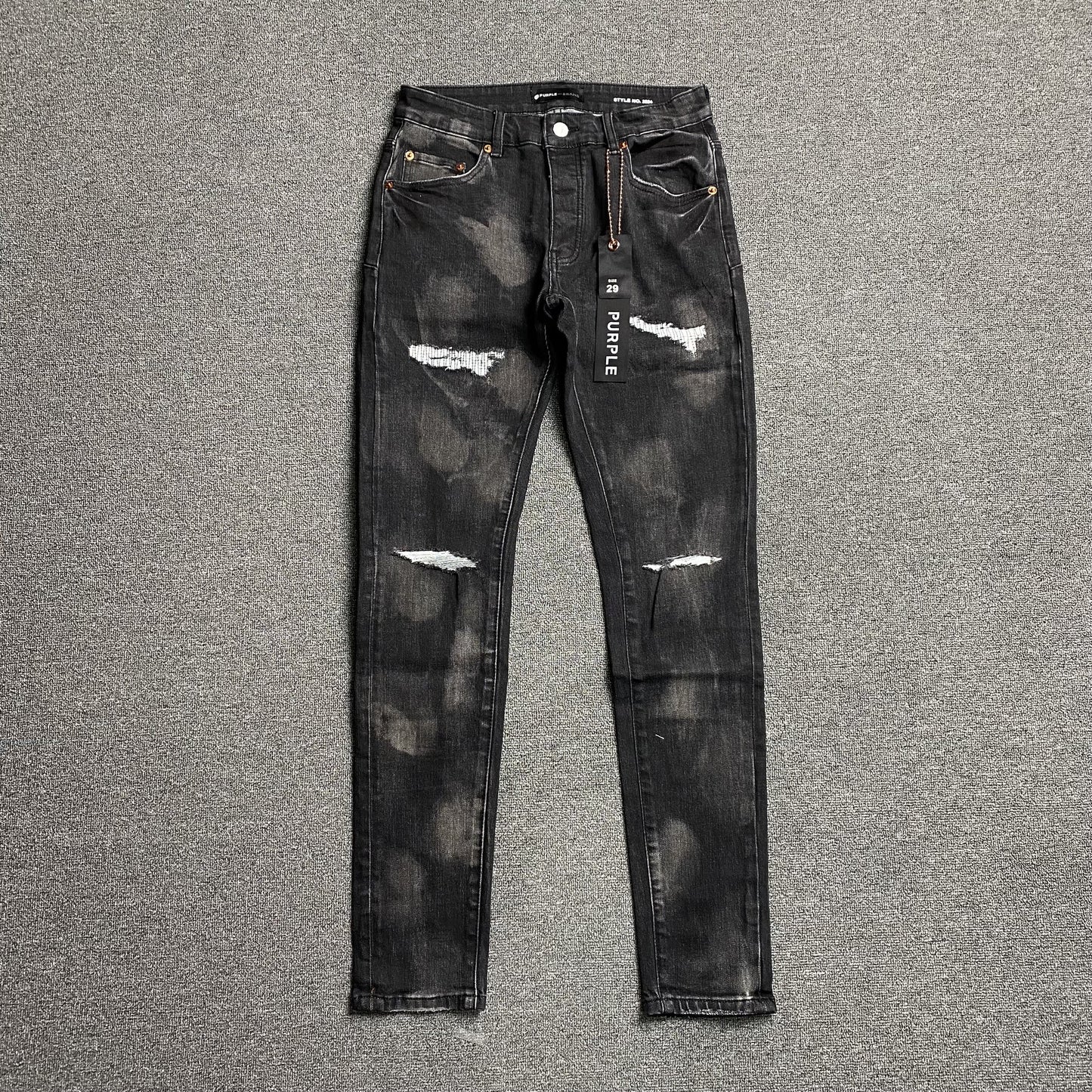 Purple Brand Men's Black Slim Fit Stretch Jeans - Designer Denim Luxury