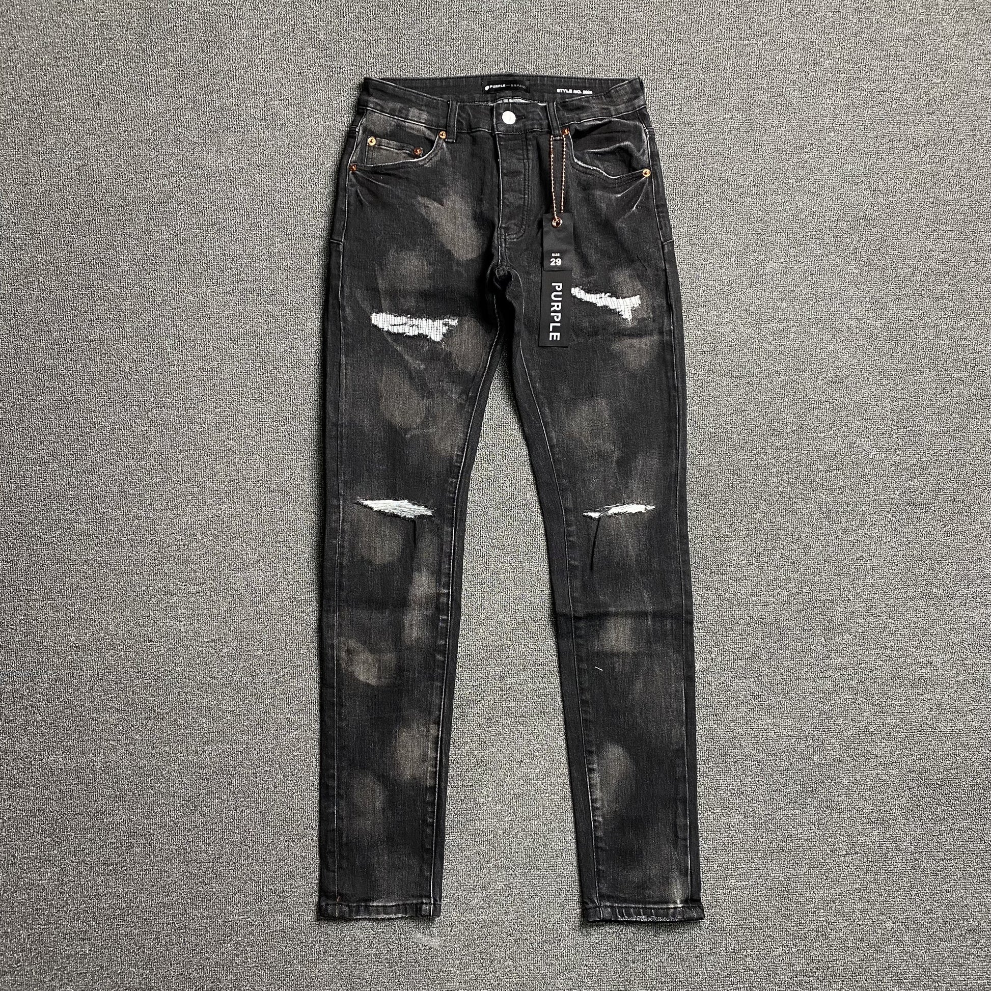 Purple Brand Men's Black Slim Fit Stretch Jeans - Designer Denim Luxury