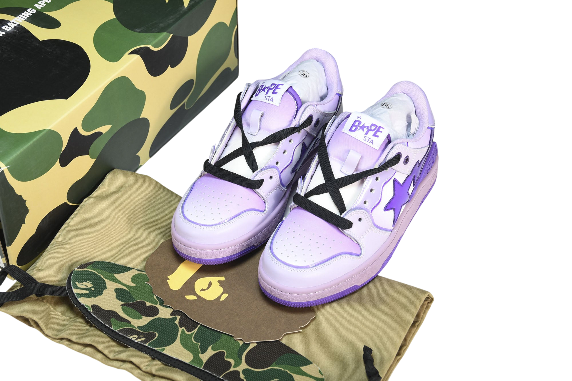 A Bathing Ape Bape SK8 Sta Purple Sneakers - Iconic Streetwear Style