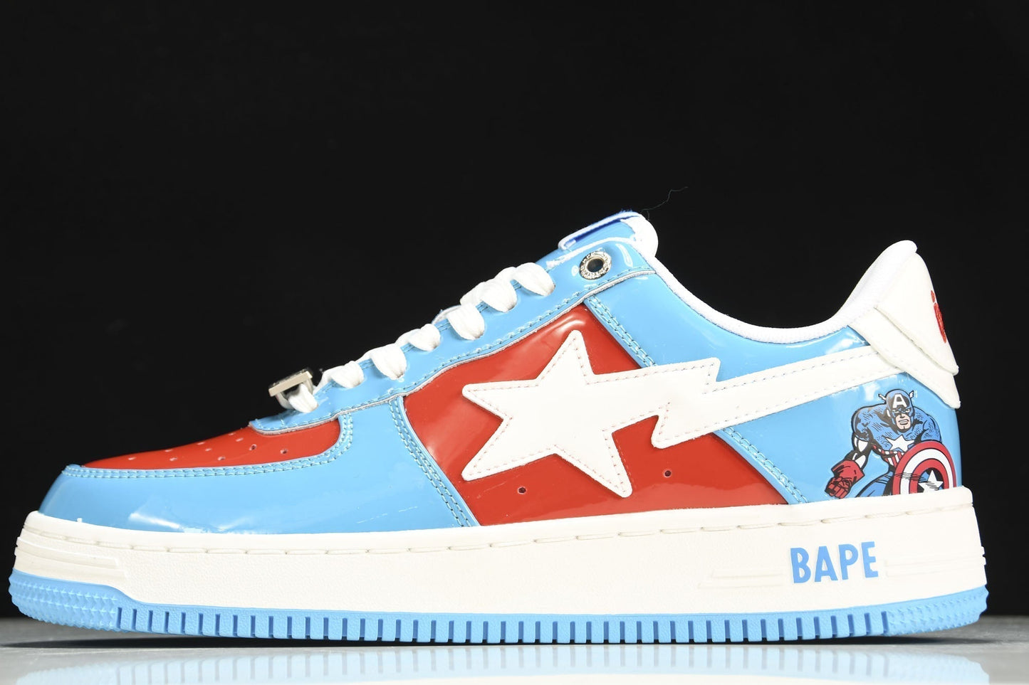 BAPE STA x Marvel Captain America Iconic Star Sneakers - Limited Edition Hero Footwear