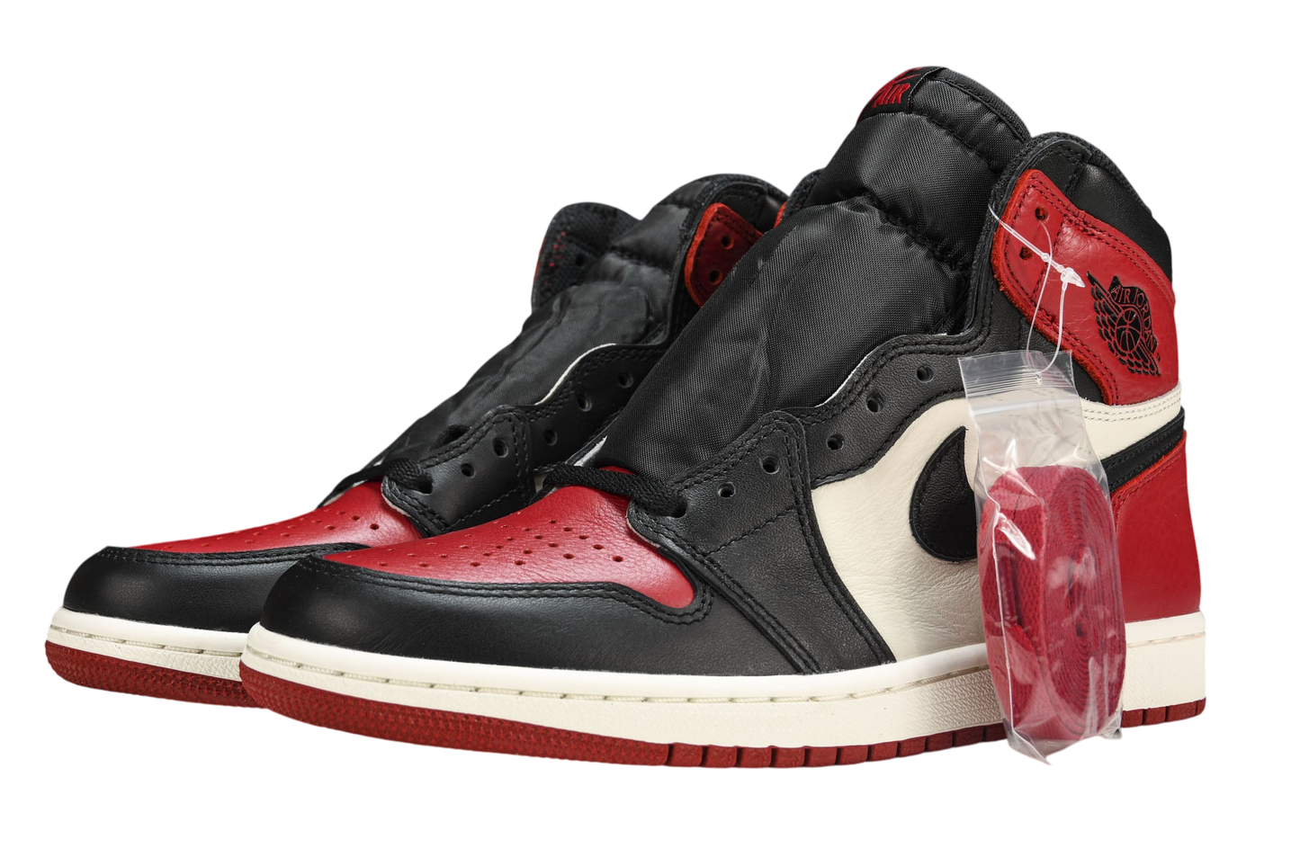 Iconic Air Jordan 1 Retro High 'Bred Toe' Premium Leather Basketball Sneakers