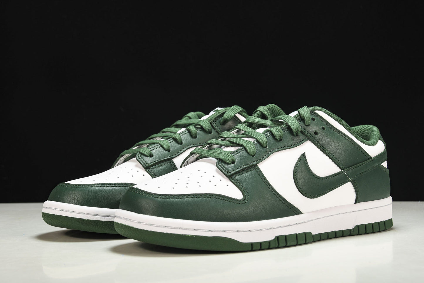 Nike Dunk Low Michigan State Varsity Green White Premium Leather Sneaker