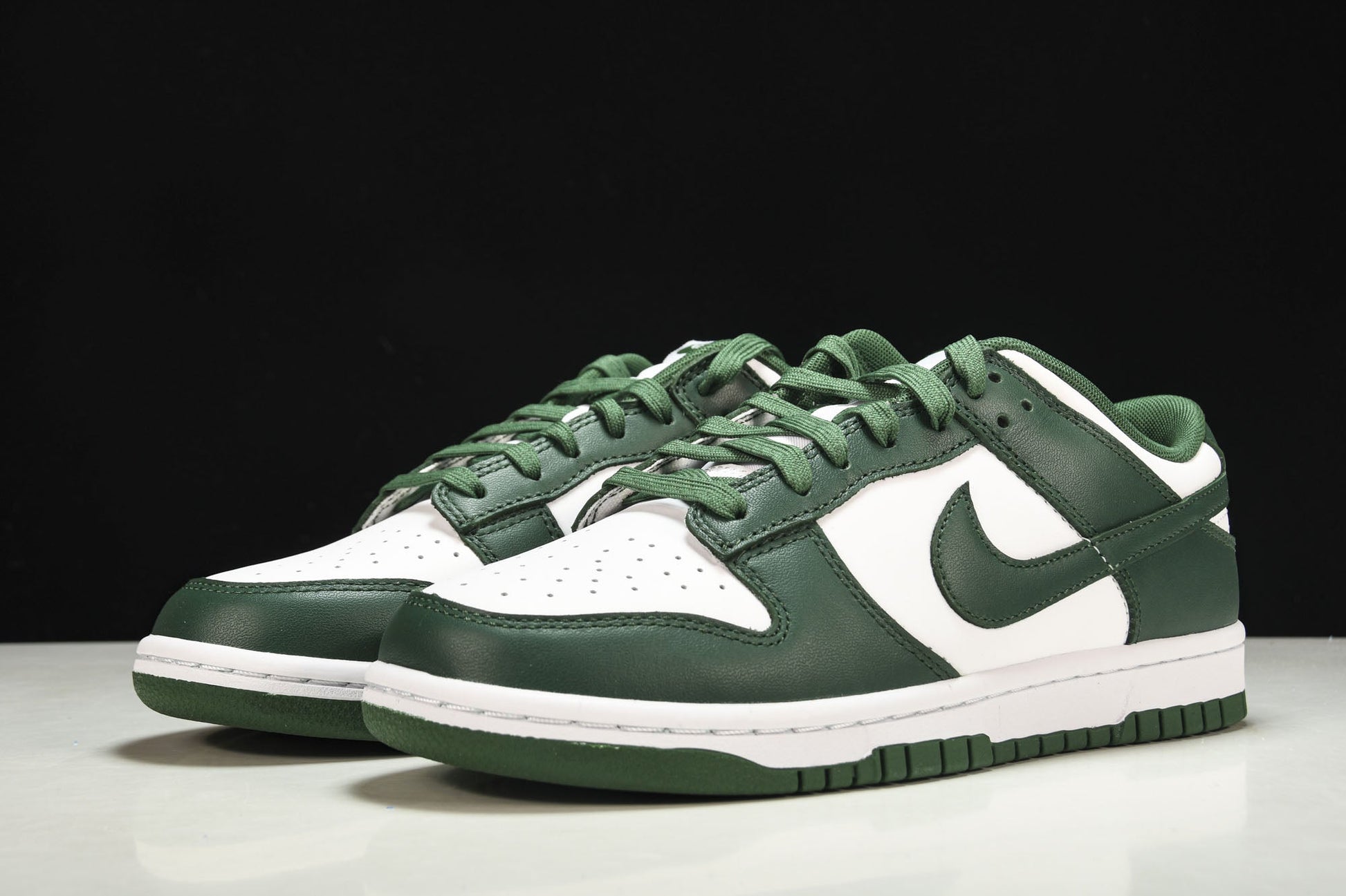 Nike Dunk Low Michigan State Varsity Green White Premium Leather Sneaker