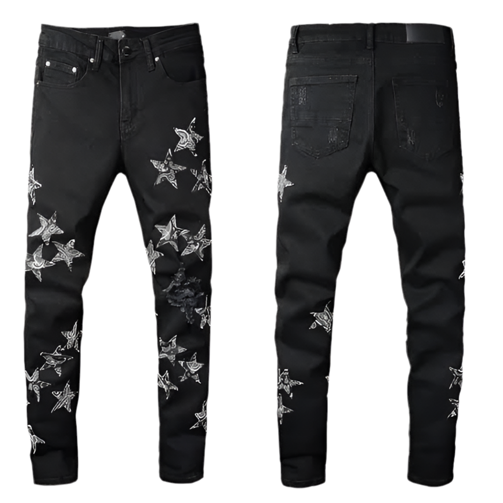 A jeans black grey stars