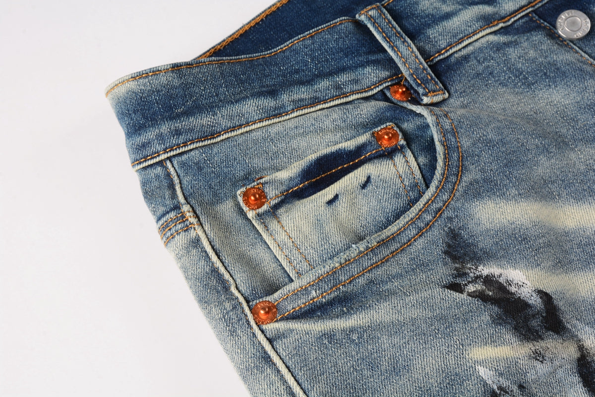 Purple Distressed Jeans