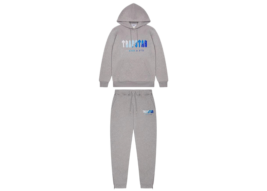 Trapstar Chenille Decoded Hoodie Tracksuit: Plush Comfort, Grey Ice 2.0 Edition