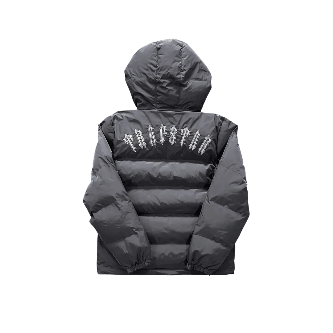 Stone Grey Irongate Hooded Puffer Jacket - VDRXPLG🔌