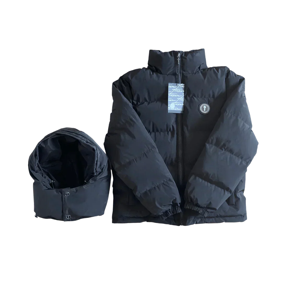 Black Irongate Hooded Puffer Jacket - VDRXPLG🔌