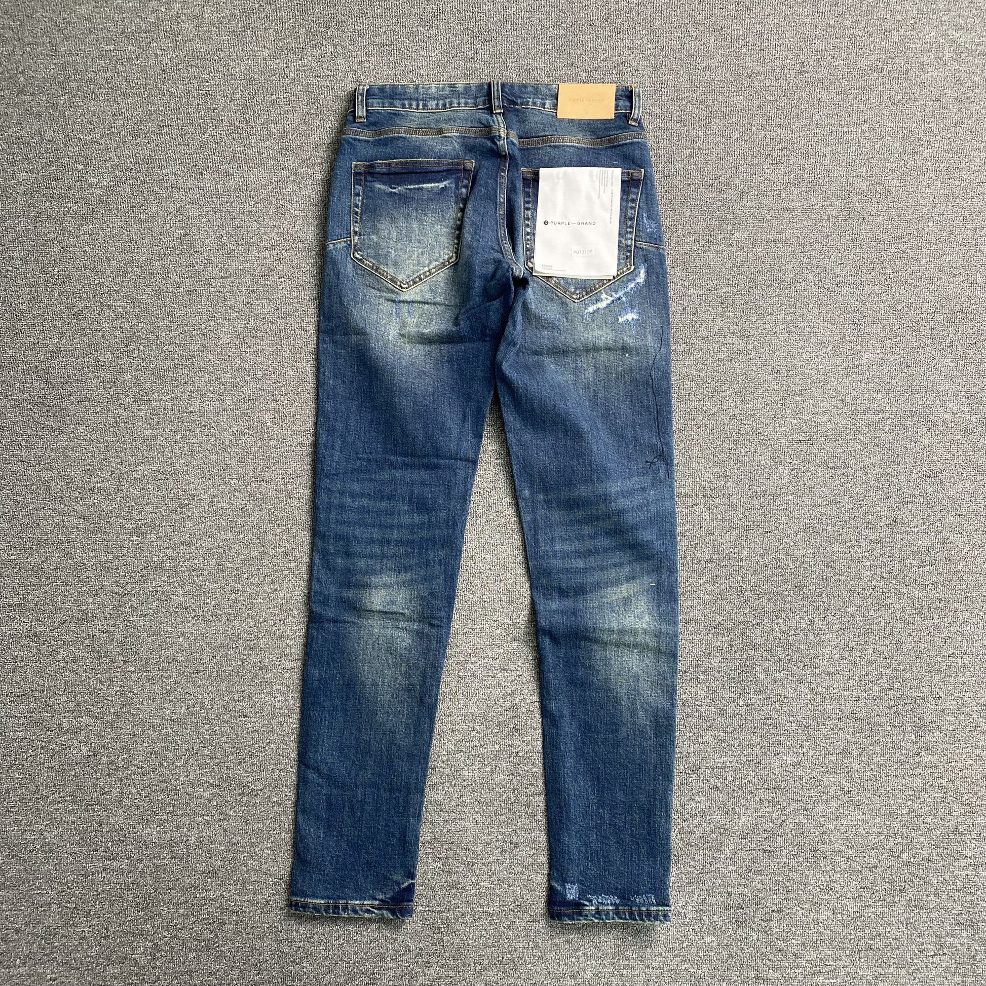 Purple Brand Men's Slim Fit Denim Jeans - Premium Stretch Blue