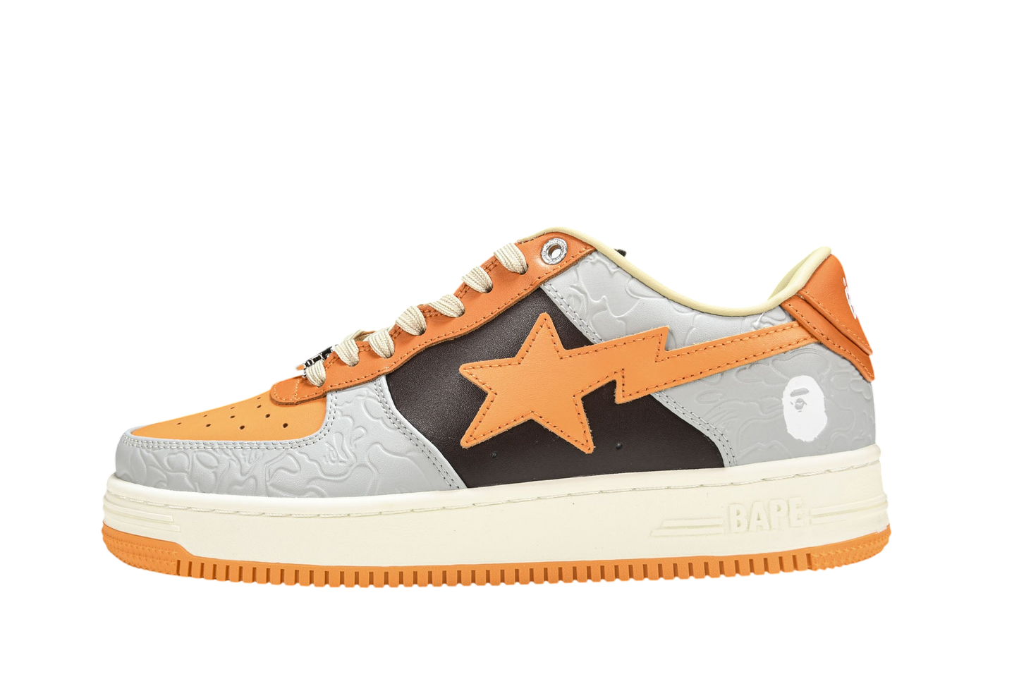 A Bathing Ape Bape Sta Low Orange Grey Streetwear Fashion Sneakers