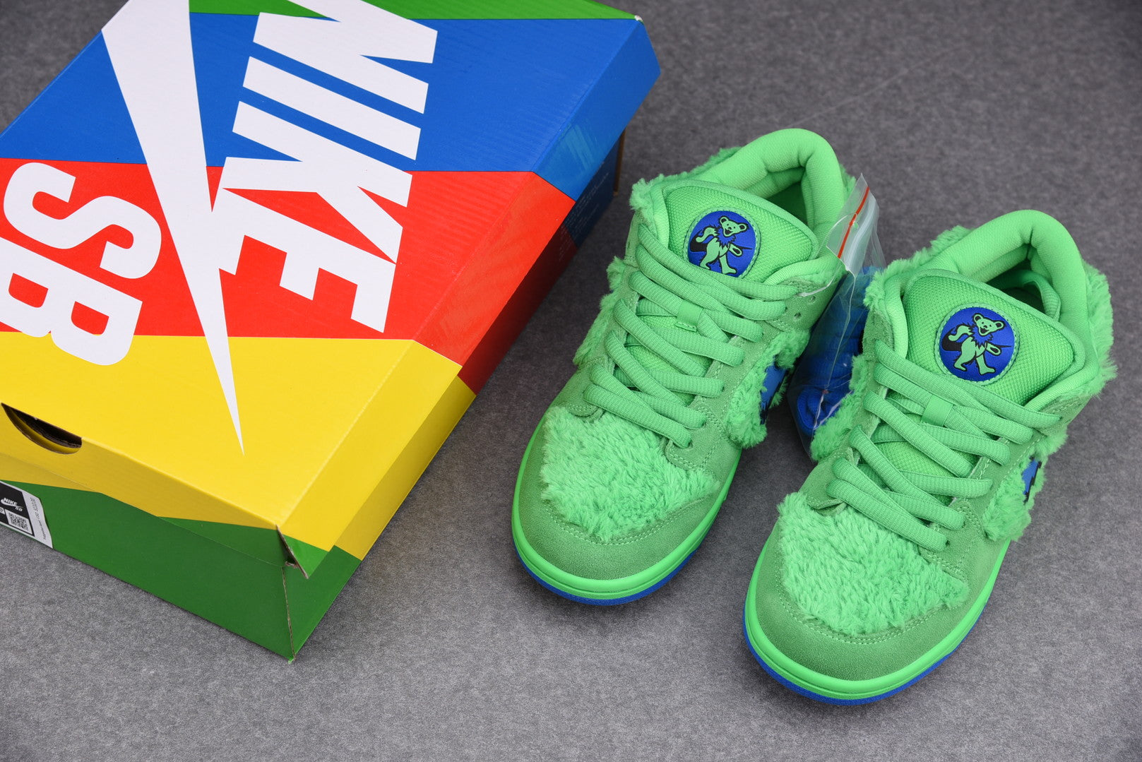 Nike SB Dunk Low Grateful Dead Green Bear Plush Limited Edition Sneakers