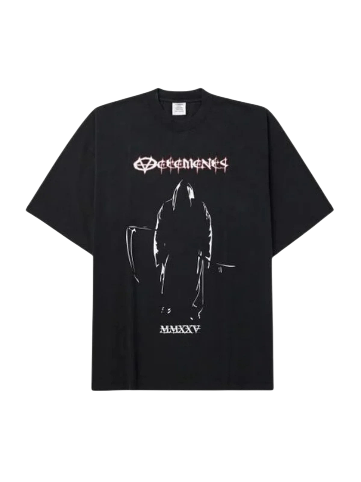 Vetements Reaper Black Al Capone Oversized Cotton T-Shirt: Bold Urban Streetwear Style