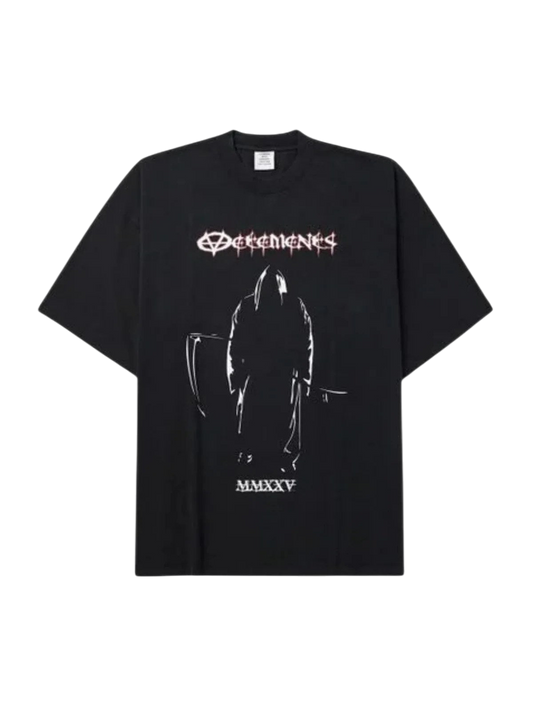 Vetements Reaper Black Al Capone Oversized Cotton T-Shirt: Bold Urban Streetwear Style