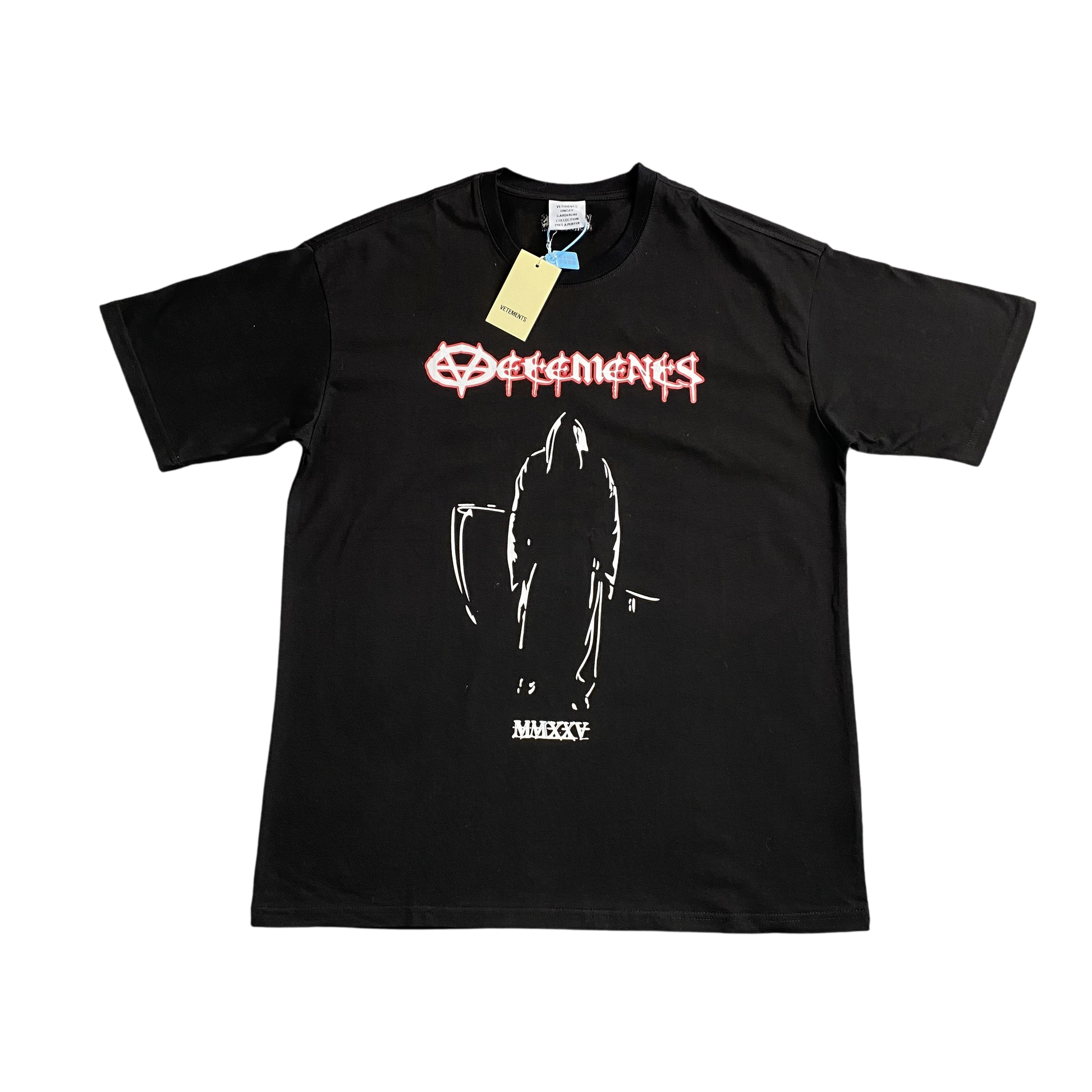 Vetements Reaper Black Al Capone Oversized Cotton T-Shirt: Bold Urban Streetwear Style