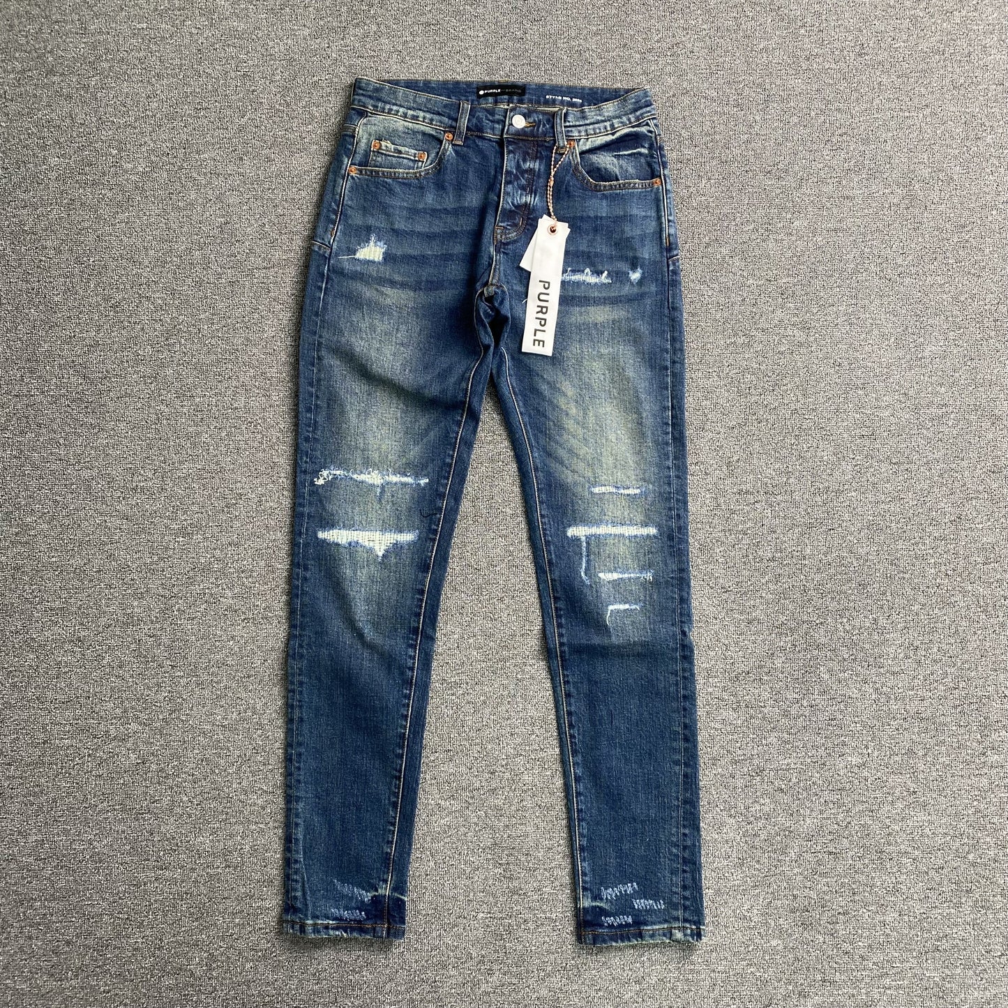 Purple Brand Men's Slim Fit Denim Jeans - Premium Stretch Blue