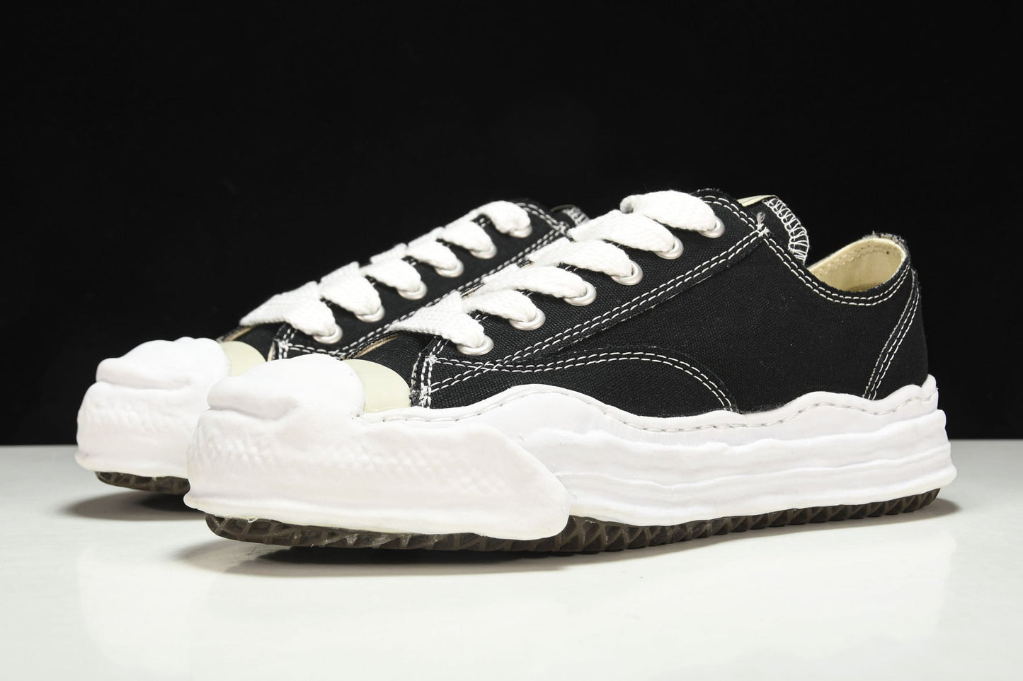 Maison Mihara Yasuhiro Peterson OG Sole Black White Canvas Sneakers