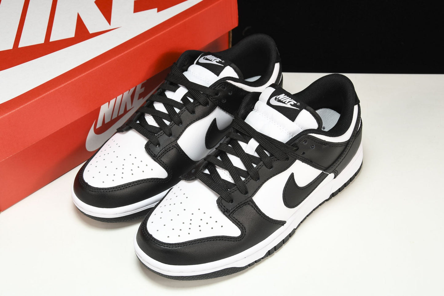 Iconic Nike Dunk Low Panda Sneakers: Classic Black White Retro Style Footwear