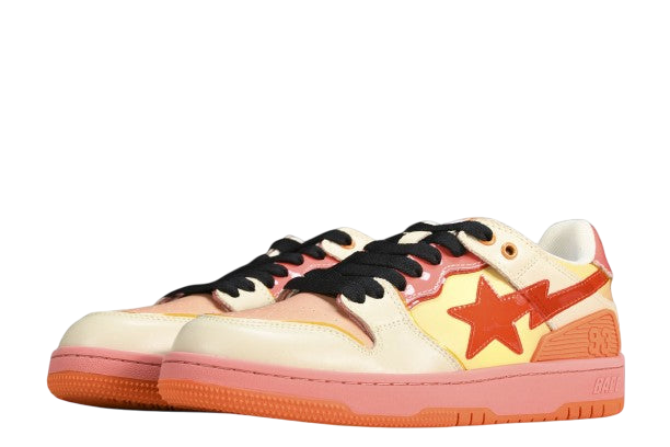 A Bathing Ape Bape SK8 Sta Orange Low-Top Sneakers Vibrant Streetwear