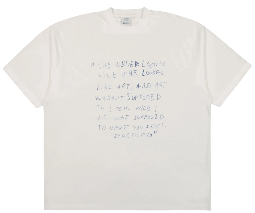Vetements 'She Never Looked Nice' Oversized Premium Cotton Graphic T-Shirt
